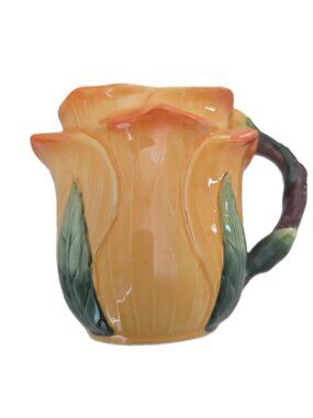 Corner Ruby Garden Collection 1 Orange Flower Ceramic Mug New